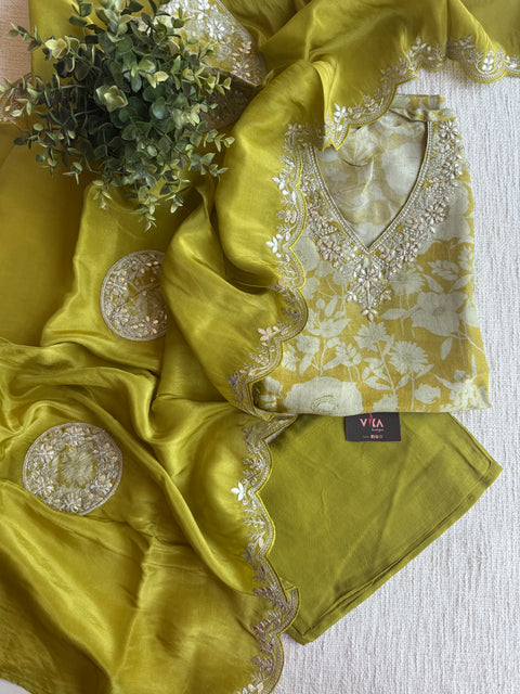 Printed Tissue silk suit material
