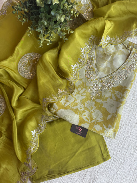 Printed Tissue silk suit material