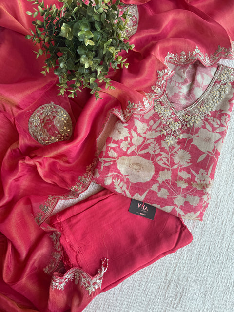 Printed Tissue silk suit material