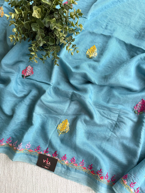 Emb Mul chanderi saree