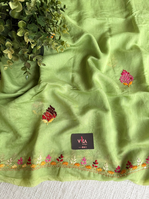 Emb Mul chanderi saree