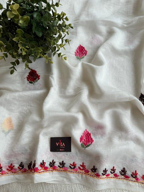 Emb Mul chanderi saree