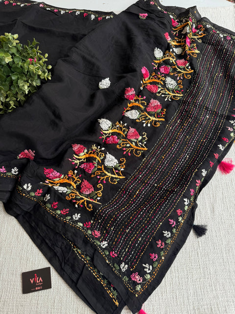 Emb Mul chanderi saree