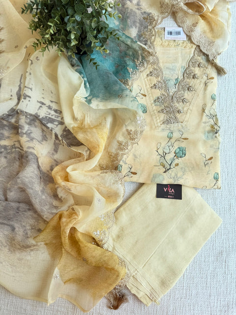 Printed organza suit material