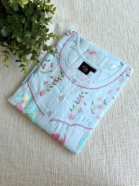L size Celebrity cotton Emb nighty
