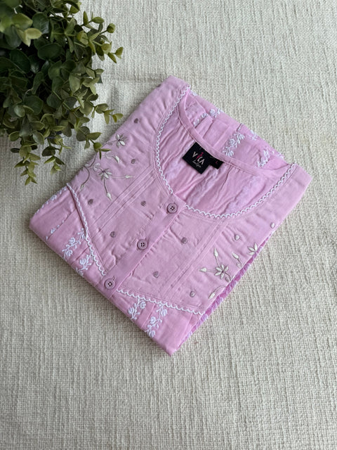 L size Celebrity cotton Emb nighty